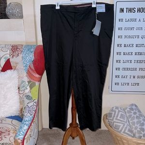NWT Avenue Black Sateen Ankle Pants Sz 22 Stretch